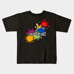 I arted bubble font with fun and colorful paint splat graphic design Kids T-Shirt